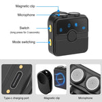 Microfone Lavalier Sem Fios Magnético PULUZ com Caixa de Carregamento, Receptor RX de 8 Pinos e 2 Microfones TX, 8 Pinos 2 TX + 1 RX, com Caixa de Carregamento