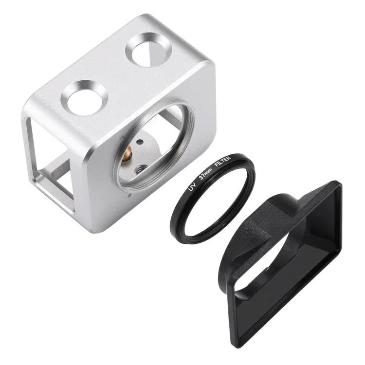 PULUZ for Sony RX0 Aluminum Alloy Protective Cage + 37mm UV Filter Lens + Lens Sunshade with Screws and Screwdrivers, Cage Black, Cage Gold, Cage Blue, Cage Red, Cage Silver