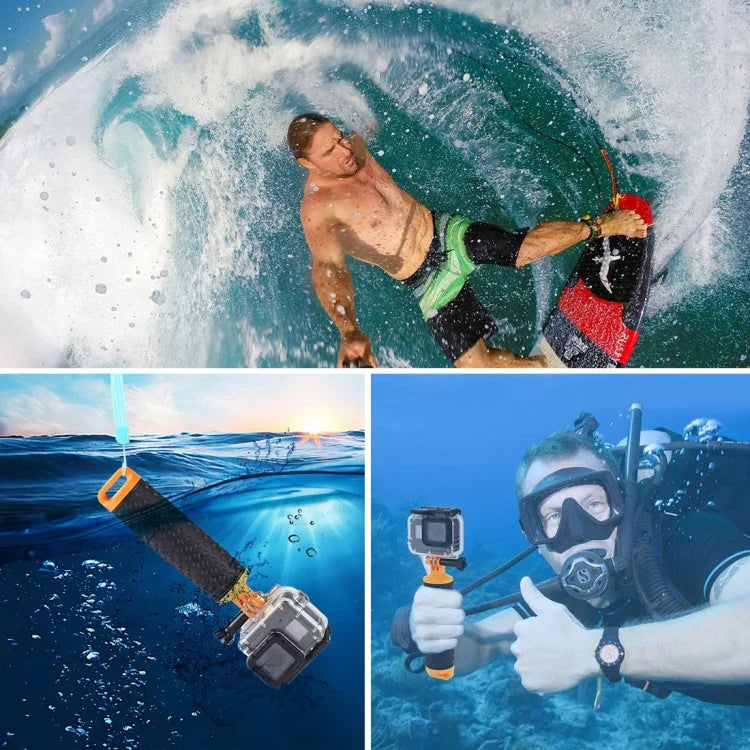 PULUZ Empunhadura Flutuante com Alça para GoPro HERO10 Black / HERO9 Black / HERO8 Black / HERO7 /6 /5 /5 Session /4 Session /4 /3+ /3 /2 /1, Xiaoyi e Outras Câmaras de Ação, Empunhadura Flutuante