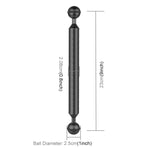 PULUZ Braço Flutuante de Fibra de Carbono com Duas Esferas 9 polegadas 23cm Comprimento 20.8mm Diâmetro, Diâmetro da Esfera: 25mm, 9 polegadas Preto