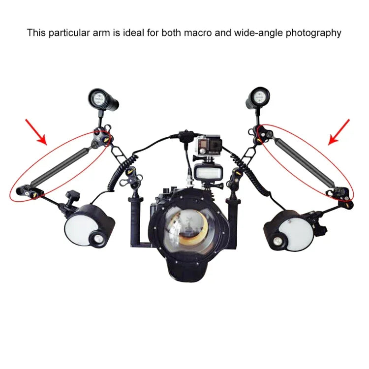PULUZ Braço Flutuante de Fibra de Carbono com Duas Esferas 9 polegadas 23cm Comprimento 20.8mm Diâmetro, Diâmetro da Esfera: 25mm, 9 polegadas Preto