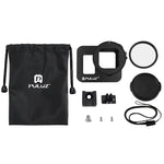 PULUZ Gaiola Protetora em Liga de Alumínio CNC com Estrutura de Segurança e Lente UV 52mm para GoPro HERO8 Black, Para HERO8 Black com Estrutura