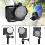 PULUZ Gaiola Protetora em Liga de Alumínio CNC com Estrutura de Segurança e Lente UV 52mm para GoPro HERO8 Black, Para HERO8 Black com Estrutura
