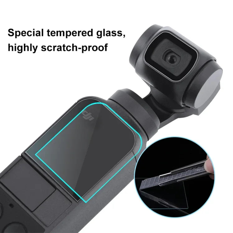 PULUZ Protetor de Lente em Vidro Temperado 9H 2.5D HD + Filme de Ecrã para Gimbal DJI OSMO Pocket, Para DJI OSMO Pocket