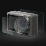 PULUZ Filme de Vidro Temperado 9H 2.5D para Lente + Ecrã LCD Frontal e Traseiro para DJI Osmo Action, Para DJI Osmo Action