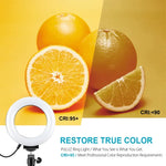 Suporte de Secretária com Base Redonda PULUZ + Anel LED USB Regulável de 4.7 polegadas 12cm com 3 Modos para Vlogging e Vídeo, Altura Ajustável: 15.5cm-25.5cm, Suporte de Secretária+4.7 polegadas