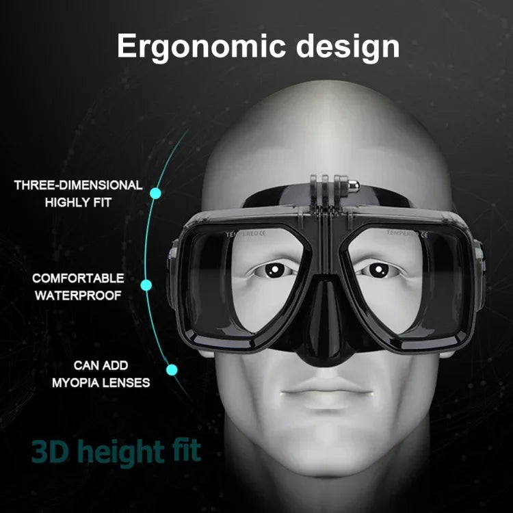 Equipamento de Mergulho para Desportos Aquáticos Máscara de Mergulho e Óculos para GoPro, Insta360, DJI e Outras Câmaras de Ação