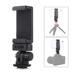 Adaptador de Montagem para Tripé com Sapata Fria e Rosca de 1/4 polegada PULUZ com Suporte para Telemóvel, Adaptador com Suporte para Telemóvel