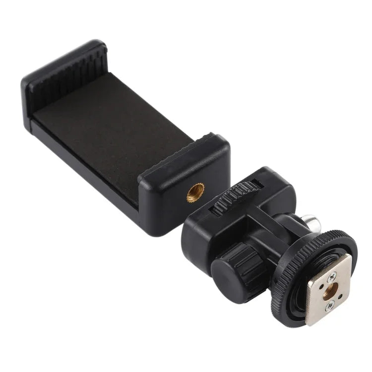 Adaptador de Montagem para Tripé com Sapata Fria e Rosca de 1/4 polegada PULUZ com Suporte para Telemóvel, Adaptador com Suporte para Telemóvel
