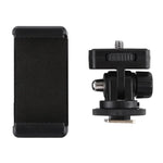 Adaptador de Montagem para Tripé com Sapata Fria e Rosca de 1/4 polegada PULUZ com Suporte para Telemóvel, Adaptador com Suporte para Telemóvel