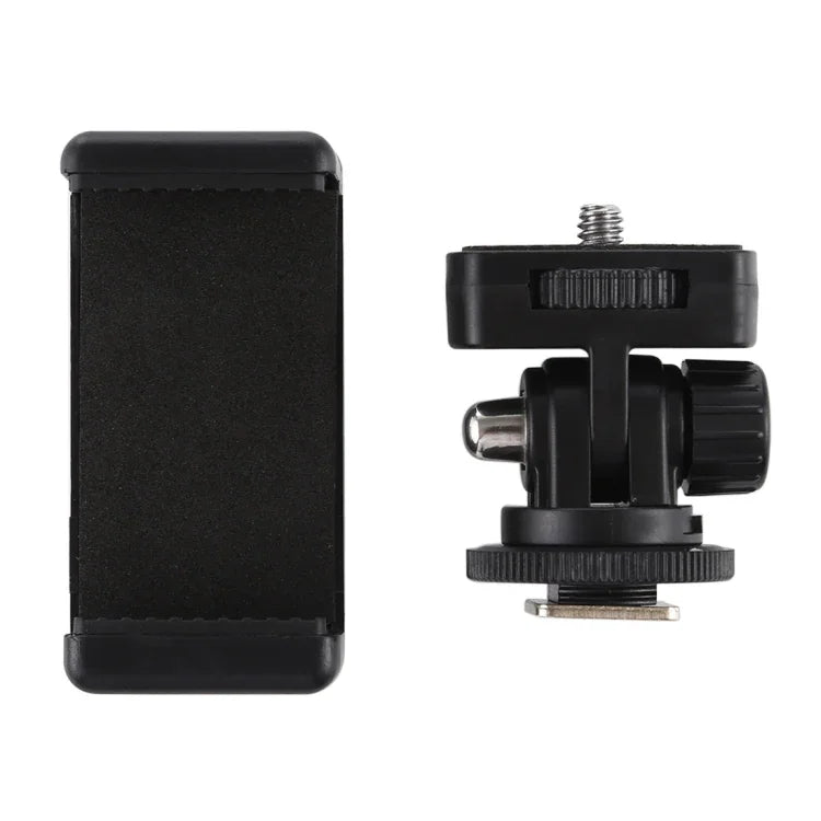 Adaptador de Montagem para Tripé com Sapata Fria e Rosca de 1/4 polegada PULUZ com Suporte para Telemóvel, Adaptador com Suporte para Telemóvel