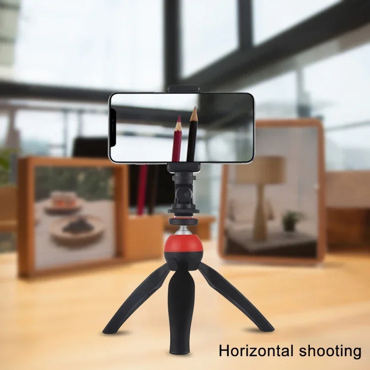Adaptador de Montagem para Tripé com Sapata Fria e Rosca de 1/4 polegada PULUZ com Suporte para Telemóvel, Adaptador com Suporte para Telemóvel