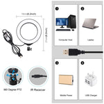 Anel LED RGBW Dimmable USB de 6,2 polegadas 16cm PULUZ para Vlogging, Fotografia e Vídeo com Tripé de Sapata Fria, Cabeça de Bola e Controlo Remoto, 6,2 polegadas RGBW / Remoto