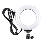 Anel LED RGBW Dimmable USB de 4,7 polegadas 12cm com Superfície Curva PULUZ para Vlogging, Fotografia e Vídeo com Tripé e Cabeça de Bola, 4,7 polegadas RGBW