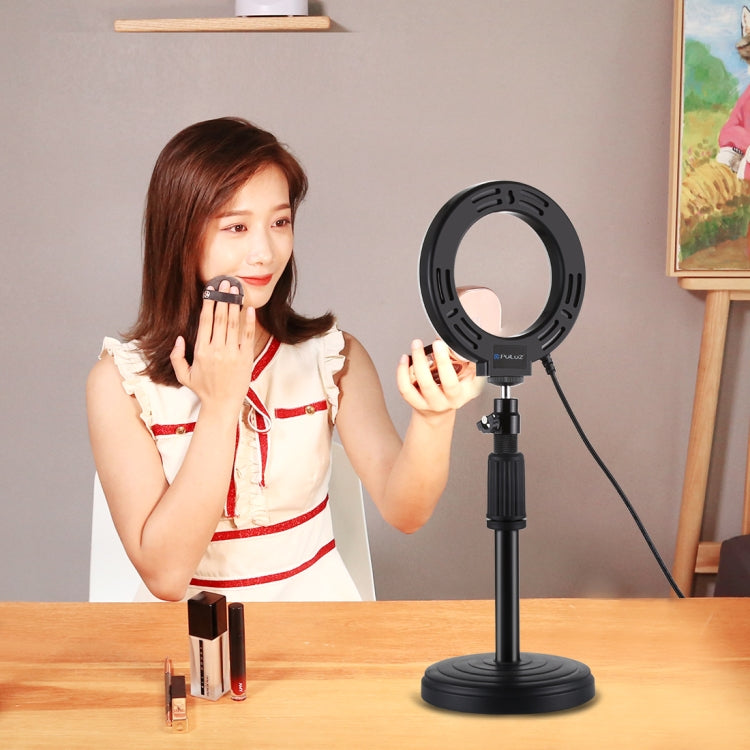 Anel LED RGBW Dimmable USB de 4,7 polegadas 12cm com Superfície Curva PULUZ para Vlogging, Fotografia e Vídeo com Tripé e Cabeça de Bola, 4,7 polegadas RGBW