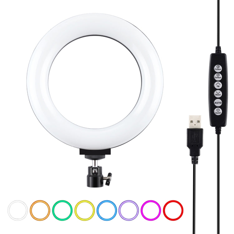 Anel LED RGBW Dimmable USB de 6,2 polegadas 16cm PULUZ para Vlogging, Fotografia e Vídeo com Tripé e Cabeça de Bola, 6,2 polegadas RGBW