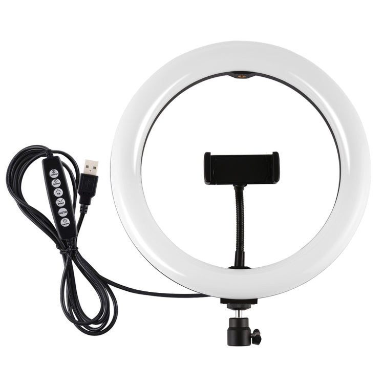 Anel LED RGBW Dimmable USB de 10,2 polegadas 26cm PULUZ para Vlogging, Fotografia e Vídeo com Tripé de Sapata Fria, Cabeça de Bola e Suporte para Telemóvel, 10,2 polegadas RGBW