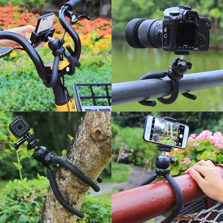 Suporte de Tripé Flexível Mini Polvo PULUZ com Cabeça de Bola para Câmaras SLR, GoPro, Telemóvel, Tamanho: 25cmx4.5cm, Tripé de 25cm
