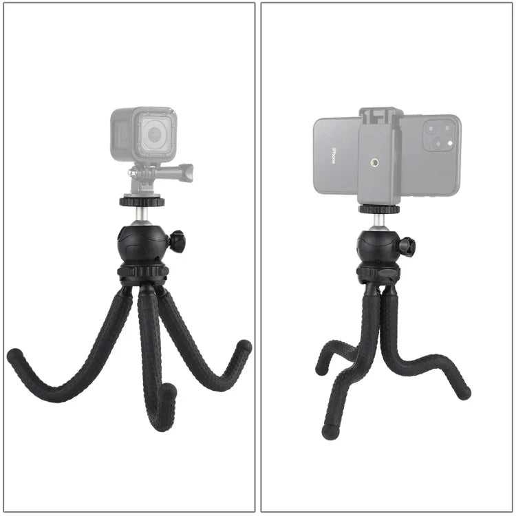 Suporte de Tripé Flexível Mini Polvo PULUZ com Cabeça de Bola para Câmaras SLR, GoPro, Telemóvel, Tamanho: 25cmx4.5cm, Tripé de 25cm