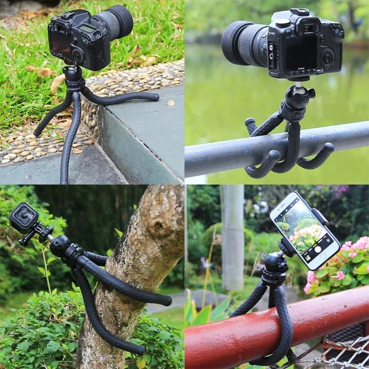 Suporte de Tripé Flexível Mini Polvo PULUZ com Cabeça de Bola para Câmaras SLR, GoPro, Telemóvel, Tamanho: 30cmx5cm, Tripé de 30cm