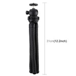 Suporte de Tripé Flexível Mini Polvo PULUZ com Cabeça de Bola para Câmaras SLR, GoPro, Telemóvel, Tamanho: 30cmx5cm, Tripé de 30cm