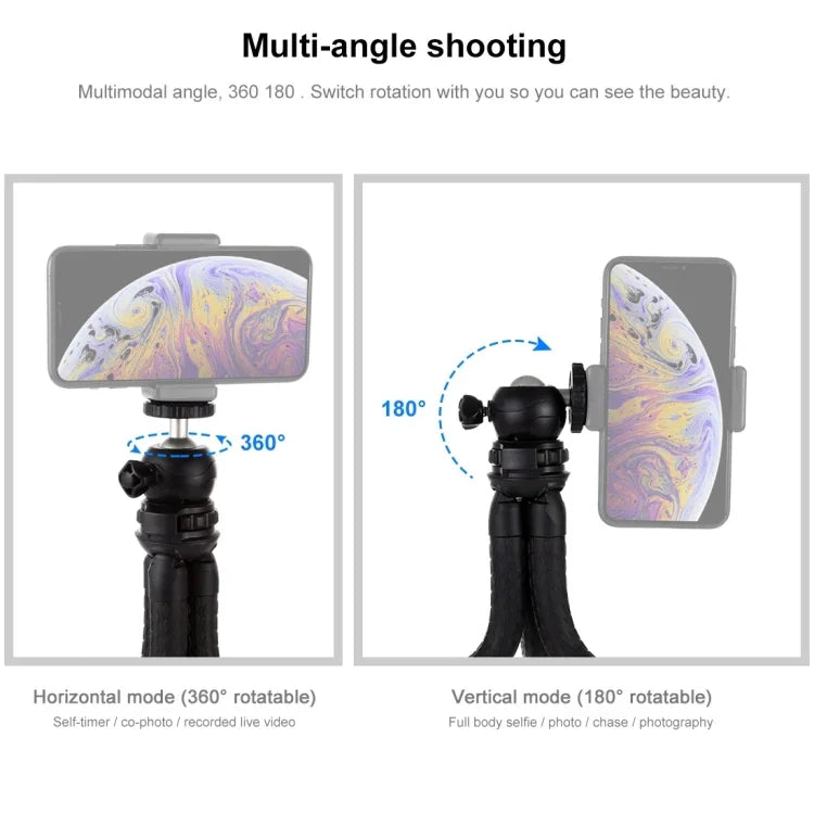 Suporte de Tripé Flexível Mini Polvo PULUZ com Cabeça de Bola para Câmaras SLR, GoPro, Telemóvel, Tamanho: 30cmx5cm, Tripé de 30cm