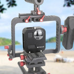 Gaiola Protetora em Liga de Alumínio CNC PULUZ para GoPro Max, Gaiola em Liga de Alumínio