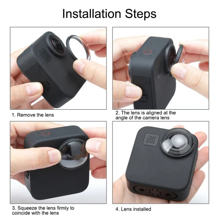 2 PCS PULUZ Tampa Protetora Acrílica para Lente GoPro Max, Tampa de Lente
