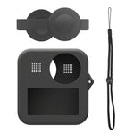 PULUZ para GoPro Max Tampa Dupla para Lentes + Estojo Protetor de Silicone para Corpo, Estojo de Silicone