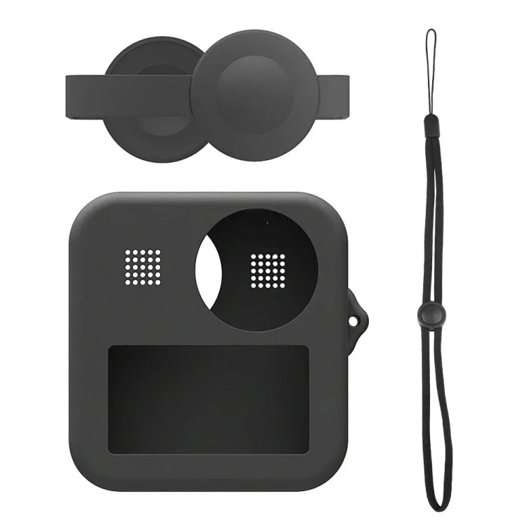 PULUZ para GoPro Max Tampa Dupla para Lentes + Estojo Protetor de Silicone para Corpo, Estojo de Silicone