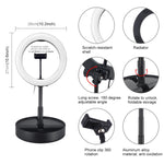 PULUZ Luzes de vídeo para vlogging, selfie e fotografia com anel LED curvo de 26cm (10,2 polegadas), USB, 3 modos, temperatura de cor dupla, regulável, com obturador remoto Bluetooth, suporte de secretária dobrável e suporte para telemóvel