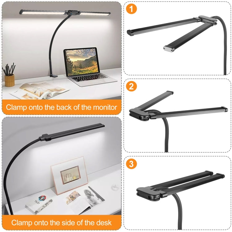 Lâmpada de Secretária com Clip Duplo e Tubo Flexível LED PULUZ