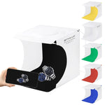 PULUZ 20cm Inclui 2 Painéis LED Dobráveis Portáteis Kit de Iluminação para Estúdio Fotográfico com 1100LM e 6 Fundos Coloridos (Preto, Branco, Amarelo, Vermelho, Verde, Azul), Tamanho Desdobrado: 24cm x 23cm x 23cm, 20cm(2 LED/RU), 20cm(2 LED)