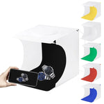 PULUZ 20cm Inclui 2 Painéis LED Dobráveis Portáteis Kit de Iluminação para Estúdio Fotográfico com 1100LM e 6 Fundos Coloridos (Preto, Branco, Amarelo, Vermelho, Verde, Azul), Tamanho Desdobrado: 24cm x 23cm x 23cm, 20cm(2 LED/RU), 20cm(2 LED)