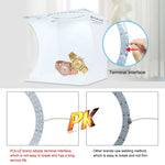 PULUZ Painel LED Circular de 23cm Painel Dobrável de Luz Portátil Kit de Caixa de Tenda para Fotografia com 6 Fundos de Cores (Preto, Branco, Amarelo, Vermelho, Verde, Azul), Tamanho Aberto: 24cm x 23cm x 23cm, Painel LED Circular 23cm