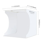 Kit de Tenda de Estúdio Fotográfico com Placa de Luz Anelar Dobrável Portátil 30cm PULUZ com 6 Fundos Coloridos (Preto, Branco, Amarelo, Vermelho, Verde, Azul), Tamanho Desdobrado: 31cm x 31cm x 32cm, Caixa 30cm