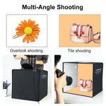 Kit de Tenda de Estúdio para Fotografia com Anel de Luz Dobrável PULUZ 30cm com 6 Cores de Fundo Preto / Branco / Laranja / Vermelho / Verde / Azul, Caixa Preta 30cm