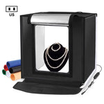 PULUZ 40cm Tenda de Estúdio Fotográfico Portátil Dobrável com Luz Branca Regulável, Kit com 6 Cores (Preto, Laranja, Branco, Vermelho, Verde, Azul) Fundos, Caixa 40cm (EUA), Caixa 40cm (RU), Caixa 40cm (UE), Caixa 40cm (AU)