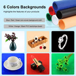 PULUZ 40cm Tenda de Estúdio Fotográfico Portátil Dobrável com Luz Branca Regulável, Kit com 6 Cores (Preto, Laranja, Branco, Vermelho, Verde, Azul) Fundos, Caixa 40cm (EUA), Caixa 40cm (RU), Caixa 40cm (UE), Caixa 40cm (AU)