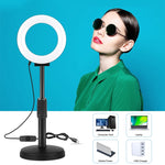 PULUZ Luzes de vídeo para selfie, beleza e vlogging com anel LED branco USB de superfície curva 12cm (4,7 polegadas)