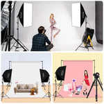 Kit Fotográfico PULUZ Softbox de Estúdio 50x70cm + Suporte de Tripé de 2m + Lâmpada LED E27 30W 5700K Luz Branca 220V, Lâmpada Única Ficha UE, Lâmpada Única Ficha EUA