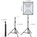 Kit de Iluminação Fotográfica PULUZ Softbox de Estúdio 50x70cm + Suporte de Tripé de 2m + 4 Lâmpadas LED E27 20W 5700K Luz Branca 220V, 4 Lâmpadas Ficha UE, 4 Lâmpadas Ficha EUA