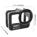 PULUZ para GoPro HERO13 Black /12 Black /11 Black /10 Black /9 Black Caixa Protetora Reforçada CNC em Liga de Alumínio com Estrutura de Segurança e Lente UV 52mm, Para GoPro HERO9 Black Reforçada