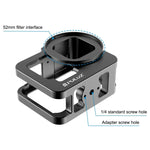 PULUZ para GoPro HERO13 Black /12 Black /11 Black /10 Black /9 Black Caixa Protetora Reforçada CNC em Liga de Alumínio com Estrutura de Segurança e Lente UV 52mm, Para GoPro HERO9 Black Reforçada