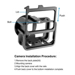 PULUZ para GoPro HERO13 Black /12 Black /11 Black /10 Black /9 Black Caixa Protetora Reforçada CNC em Liga de Alumínio com Estrutura de Segurança e Lente UV 52mm, Para GoPro HERO9 Black Reforçada