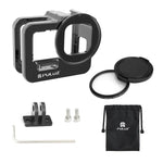 PULUZ para GoPro HERO13 Black /12 Black /11 Black /10 Black /9 Black Caixa Protetora Reforçada CNC em Liga de Alumínio com Estrutura de Segurança e Lente UV 52mm, Para GoPro HERO9 Black Reforçada
