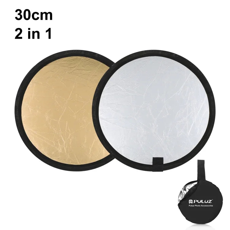 PULUZ 30cm 2 em 1 Prateado / Dourado Placa Reflectora Dobrável para Estúdio Fotográfico, Reflector 30cm