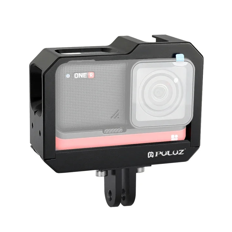 Estojo Protetor com Estrutura de Liga de Alumínio PULUZ com Slot para Base Cold Shoe & Adaptador para Base de Tripé para Insta360 One R, Para Gaiola de Estrutura Insta 360 One R (B), Para Gaiola de Estrutura Insta 360 One R (R)