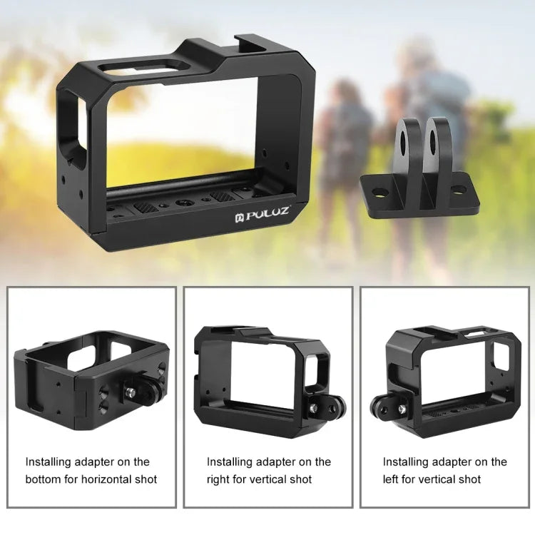 Estojo Protetor com Estrutura de Liga de Alumínio PULUZ com Slot para Base Cold Shoe & Adaptador para Base de Tripé para Insta360 One R, Para Gaiola de Estrutura Insta 360 One R (B), Para Gaiola de Estrutura Insta 360 One R (R)