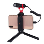 PULUZ Cabo adaptador de áudio para microfone ao vivo macho TRRS 3,5mm para macho 8 pinos com mola enrolada para iPhone, cabo esticável até 100cm